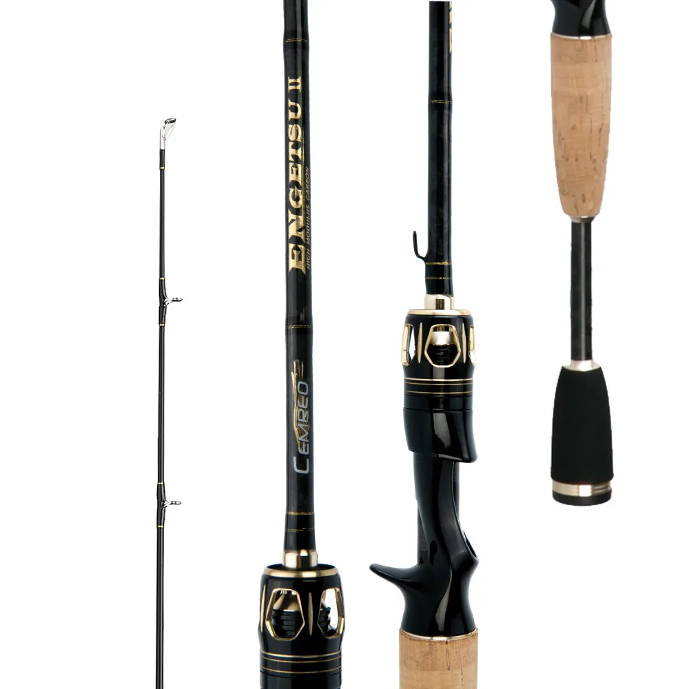 CEMREO Engetsu Carbon 2 tips Casting Fishing Rod for pesca
