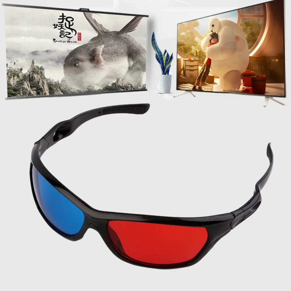 

Universal 3D Plastic Glasses Black Frame Red Blue 3D Visoin Glass For Dimensional Anaglyph Movie Game DVD Video TV