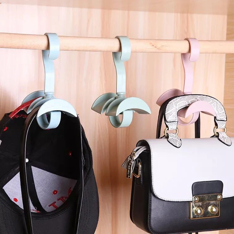 Plastic handbag purse holder rack storage organizer belt tie scarf clothes hanger hook new 360-degree clothing hanger