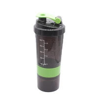

Custom LOGO Wholesale 500Ml Plastic Protein Bottles Sports Shaker Cups With Storage shaker bottle water bottle