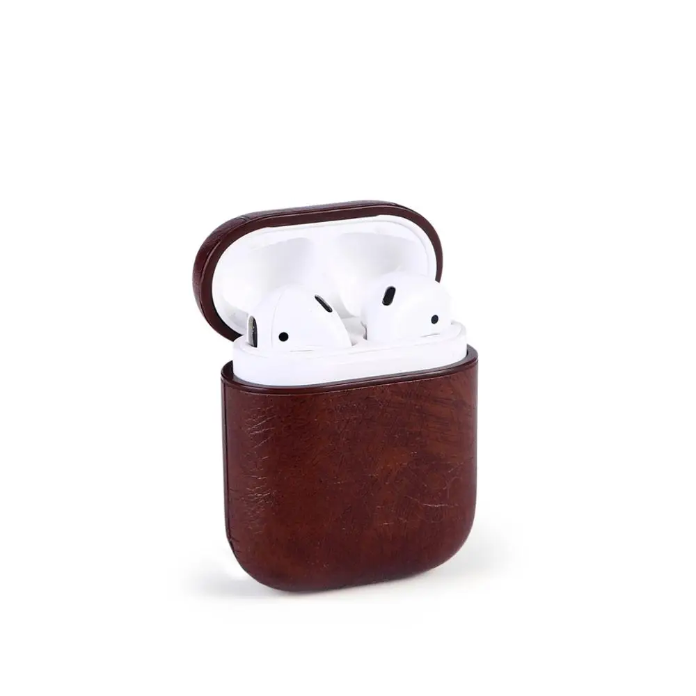 Wireless Charger Receiver Unique Leather Cover with Metal Bunkle for iphone bluetooth Airpod Case