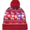 Christmas Elements LED Six Lamps Glowing Environmental Penguin Cartoon Pattern Knitted Christmas Hat