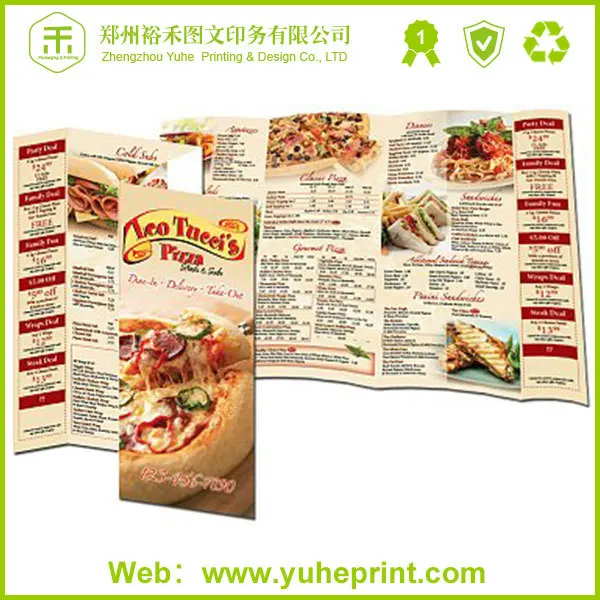 menu book for restaurant