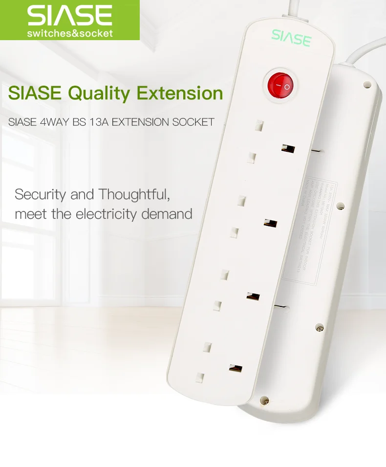 British Standard 4 gang electrical extension socket