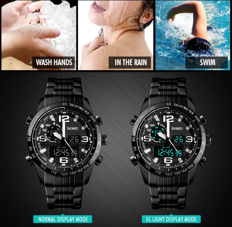 Top 10 Wrist Watch Brands Chronograph Black Watches Men Wrist Stainless