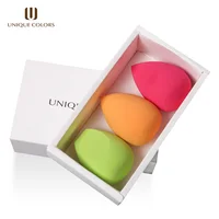 

Unique Colors 3pcs/set Cosmetics puff Tool Beauty Cut oval teardrop latex free makeup Blend sponge sets