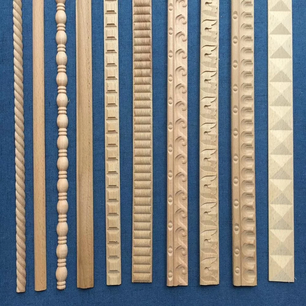 
CNC carved Rubber wood appliques and onlays for home decoration 