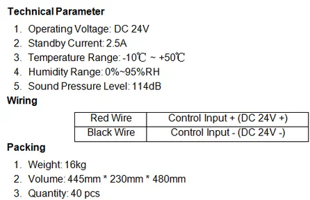 24V Conventional Fire alarm Mini Siren for office building