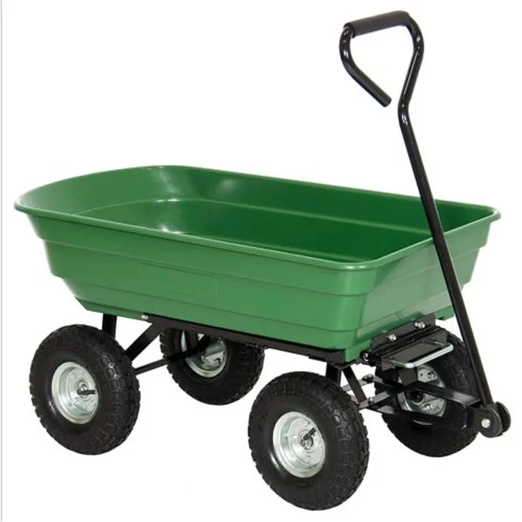 4 Wheel Garden Dump Dumping Cart Wagon Trolley Yard Cart - Buy Garden ...