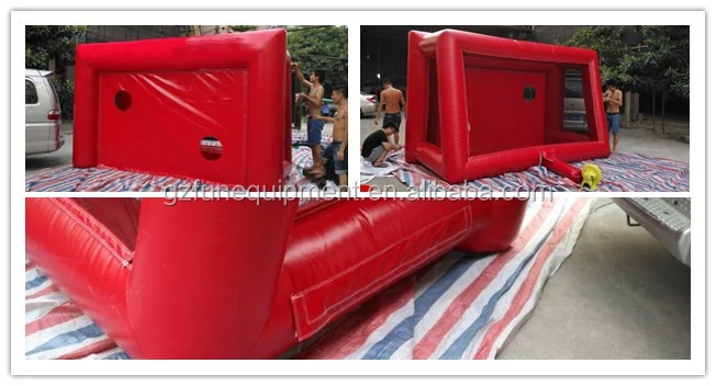 Red color inflatable soccer goal kicks game for sale