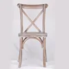 Oak wood flat seat rustic white dining cross back chair