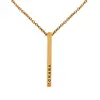 Custom Fashion DIY Spritual Mantra Positive Message Engraved Bar Necklace Roseh Gold Jewelry Promise Words Necklace
