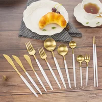 

Eco Reusable Stainless Steel Restaurant Matte Gold Plated Cutlery set