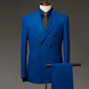 Hot selling 100% italian wool fabric for men's suit custom tailor made double breasted design suits