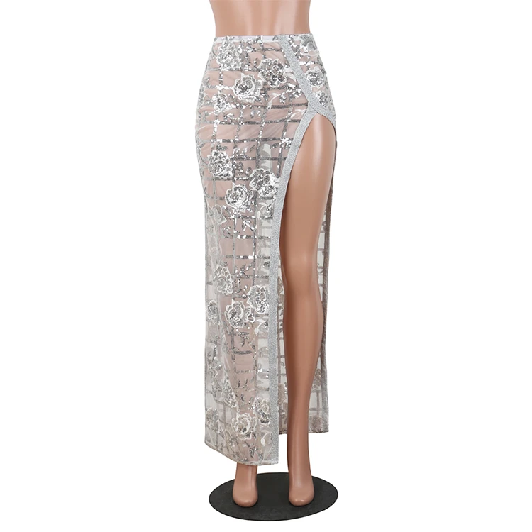 express sequin maxi skirt