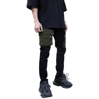 

OEM new style ripped pent style stock dropshipping men black cargo jeans