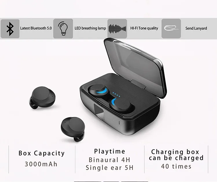 new arrivals amazon 2019 trending product professional oem earphone touch headphones true wireless earbuds ear phone - ANKUX.COM