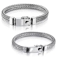 

Solid 925 Sterling Silver Small or Big Style Men Bracelet Size range 7 to 10 inches