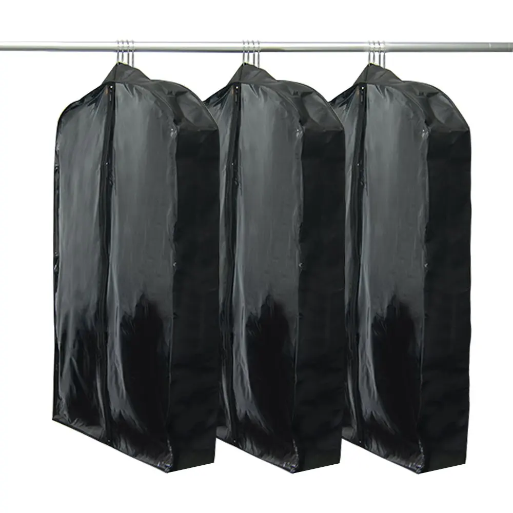 Houseables Suit Travel Bag, Garment Cover, Gussetted, 42" x 24" x 5", 3 Pack, Black, Nylon, Fits Multiple Suits, Traveling Dress Protector, Clothes Carrier, Jacket Cover, Hanging Luggage Carry On