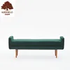 French Style solid wood frame bed end stool upholstery velvet fabric bench