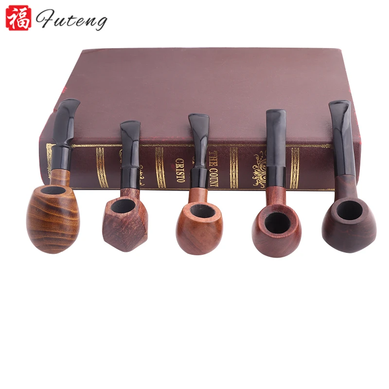 

Futeng Wholesale Ebony Wood Smoking Pipe Green Sandalwood Tobacco Pipe Smoking Wood Pipe Wholesale, As the picture