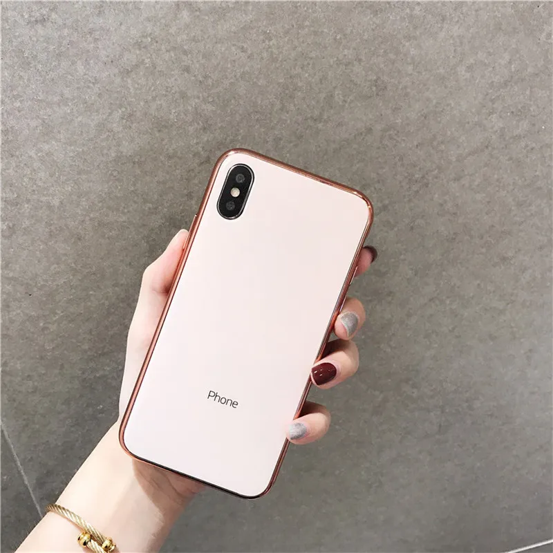

Solid color acrylic plating for Apple Iphone Case for iphone XS ,Glass back case with logo for iphone XS MAX, As the following photos