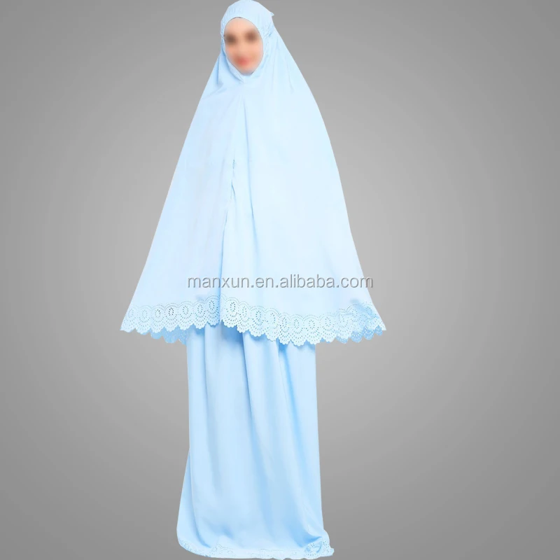 Latest Burqa Design Pictures Full Cover Muslim Women Suit Dres Sky Blue