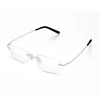 Fashion Model Design 18K Gold Rectangle Rimless Formal Occasions Optical Glasses Frame for Unisex