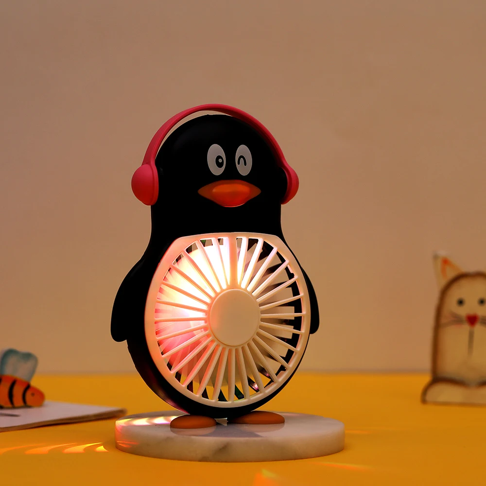 Penguin Shape Usb Cute Portable Mini Fan Air Cooling Small Desk