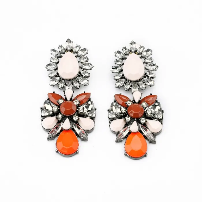

ed00458 New Exaggerated Colorful Custom Acrylic Drop crystal Flower Earrings For Women 2020