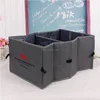 Collapsible Car Trunk Organizer, Fabric Auto Trunk Storage Container Foldable Multi 3 Compartments Fabric Storage