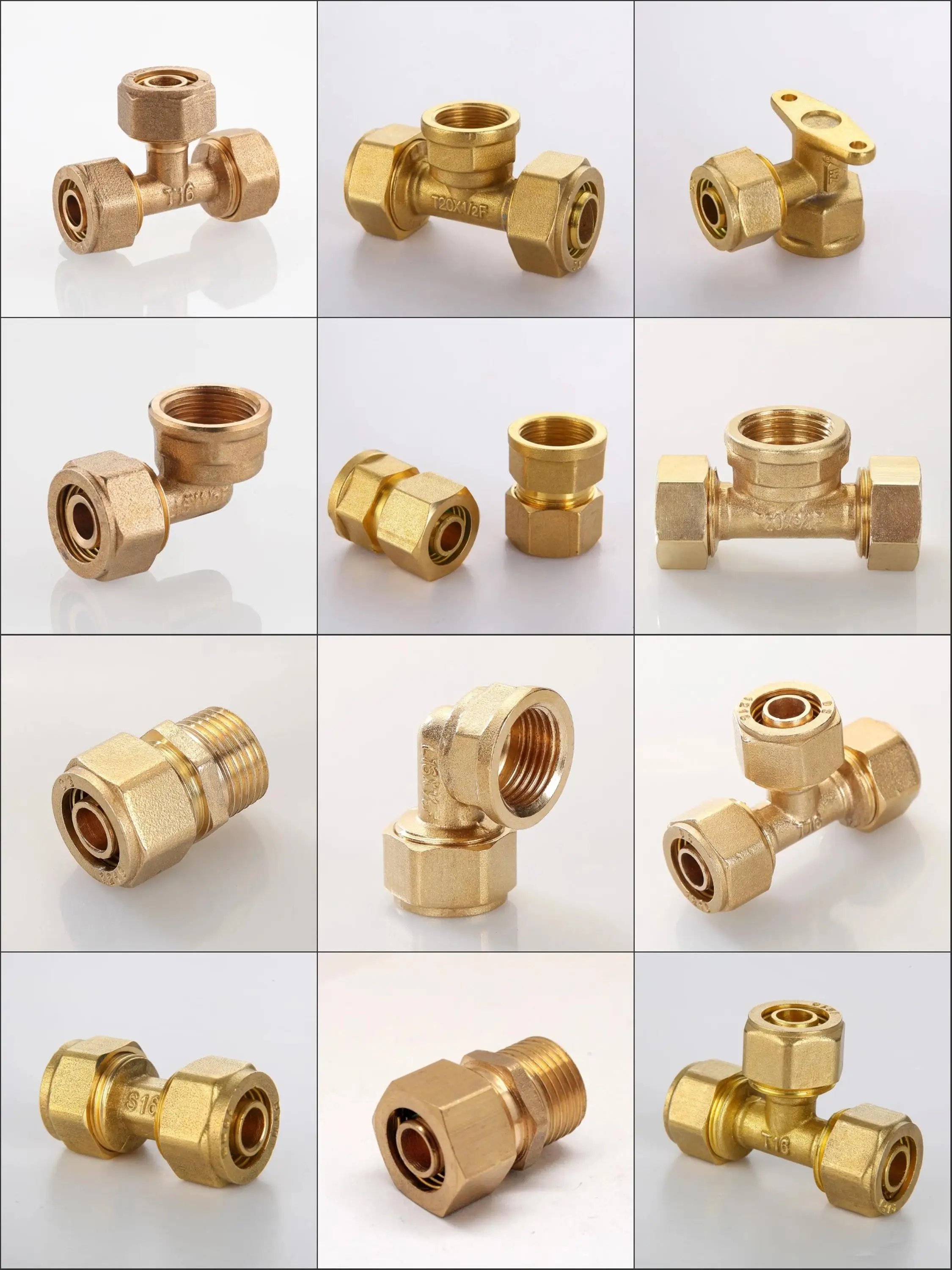 16/18/20/25/32mm Pex-AL-Pex Tube Elbow Brass Compression Fitting Floor Heating 