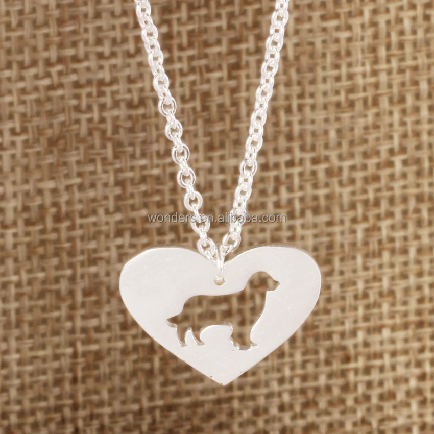 

Animal Tiny Dog Heart Pendant Necklace Daily Wear Women necklace