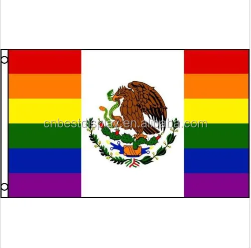 Mexico Rainbow Gay Pride Flag 3 X 5 Foot Banner Lgbt Festival