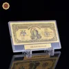 5 Dollar American Gold Banknote Colorful Gold Plated Paper Money With Showing Stand For Home Decor And Collection
