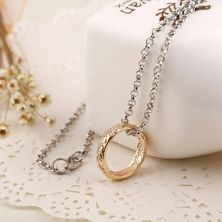 2016 Movie Theme Gold And Silver Color Ring Pendant Collar Movie Lord Jewelry Colar Party Jewellery