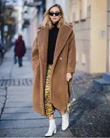 

Women lambs Wool Coat New design warm winter Faux Shearling Teddy Furry cashmere fashion long Coat jacket outwear