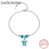 Beach Jewelry 925 Sterling Silver Opal Turtle Anklet Chain