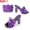 Newest high heel genuine leather italian shoes and bag sets/stones design african shoes and matching clutch bag set