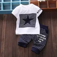 

GG103 high quality 1-4years kids children t-shirt boys set clothing 4colors in stock