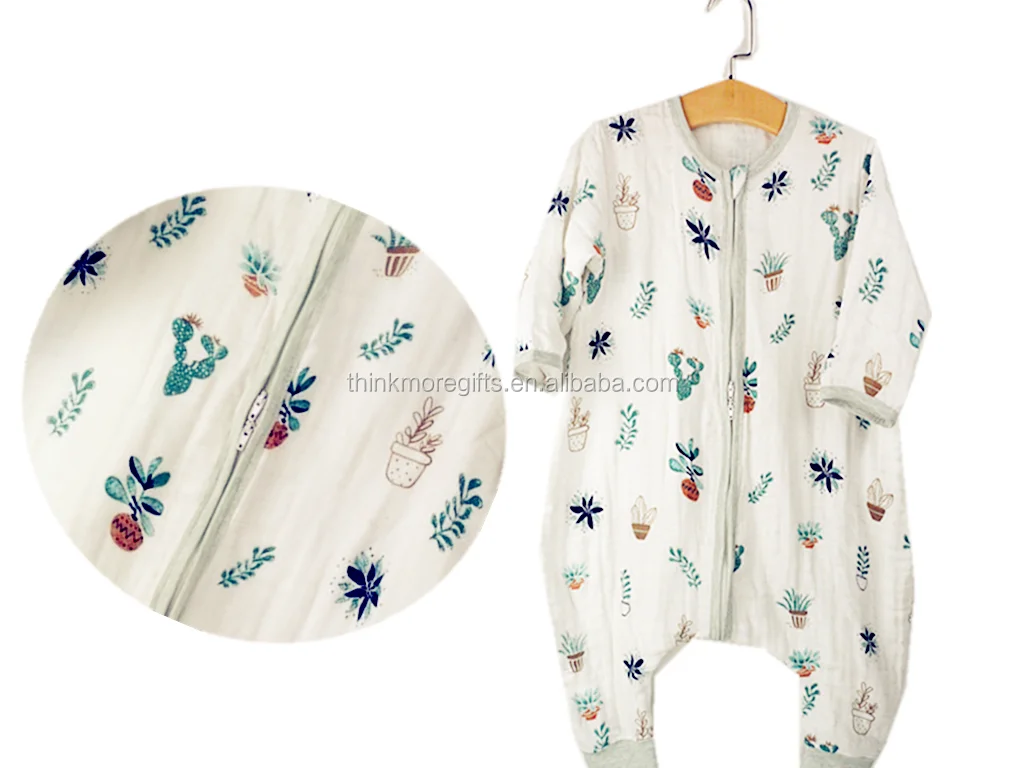 Ecofriendly Printing 100 Bamboo Muslin Baby Sleeping Bag With Feet