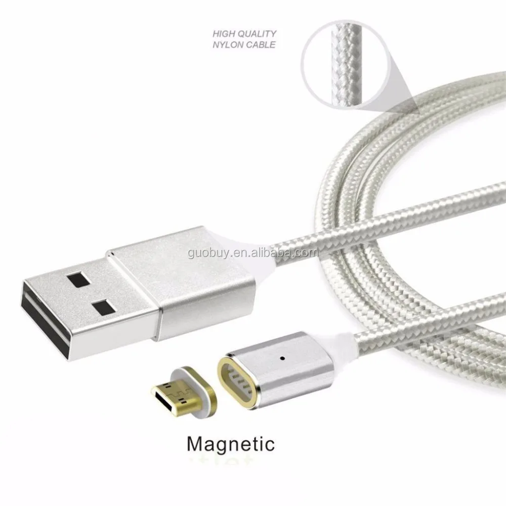 

2.4 A Micro USB Charging Cable Magnetic Adapter Charger for Samsung Android, Silver /gold/ dark gray