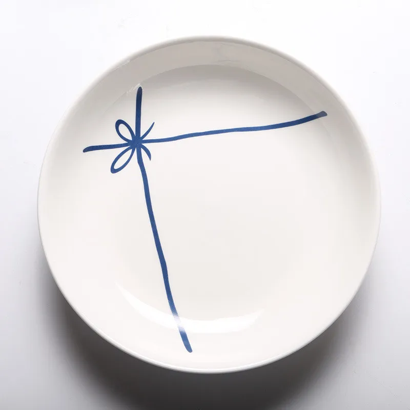 Customized Logo Decal Printing Ceramic Plate Porcelain Dinner Plate