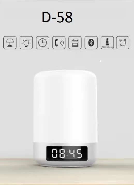 digital colorful led light touch bluetooth speaker