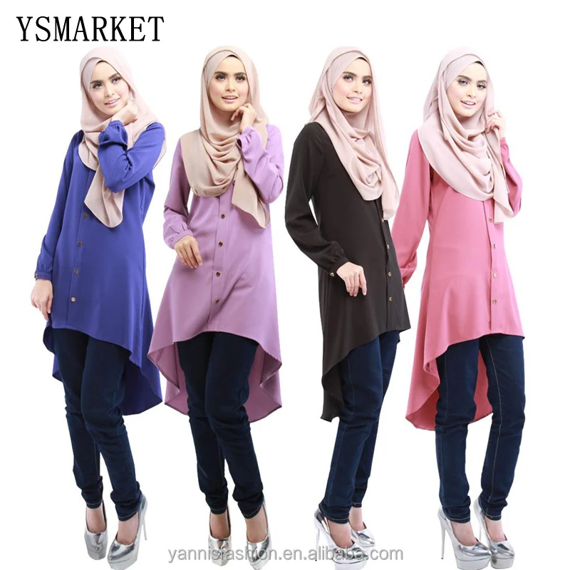 

Muslim Blouses Adult Women Shirts Long Time-limited Islamic Tops For New Arrival None America Body Dress Shirt Loose Style E031, Can be customized