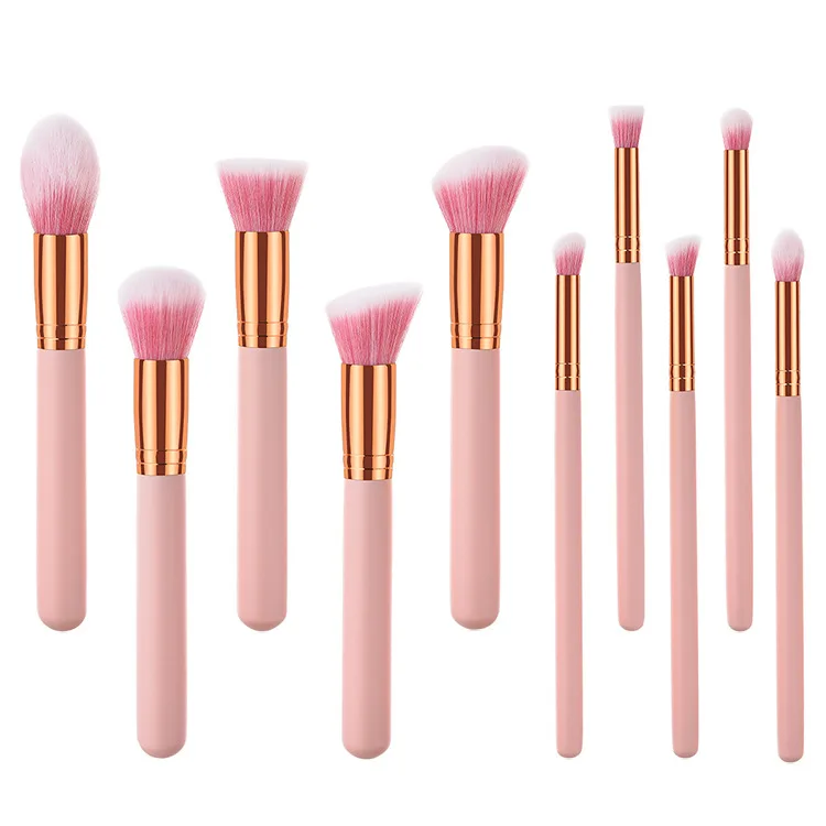 

Pink 10pcs Cosmetic Brush Set Private Label 10pieces makeup brush set, Rose gold;silver;gold
