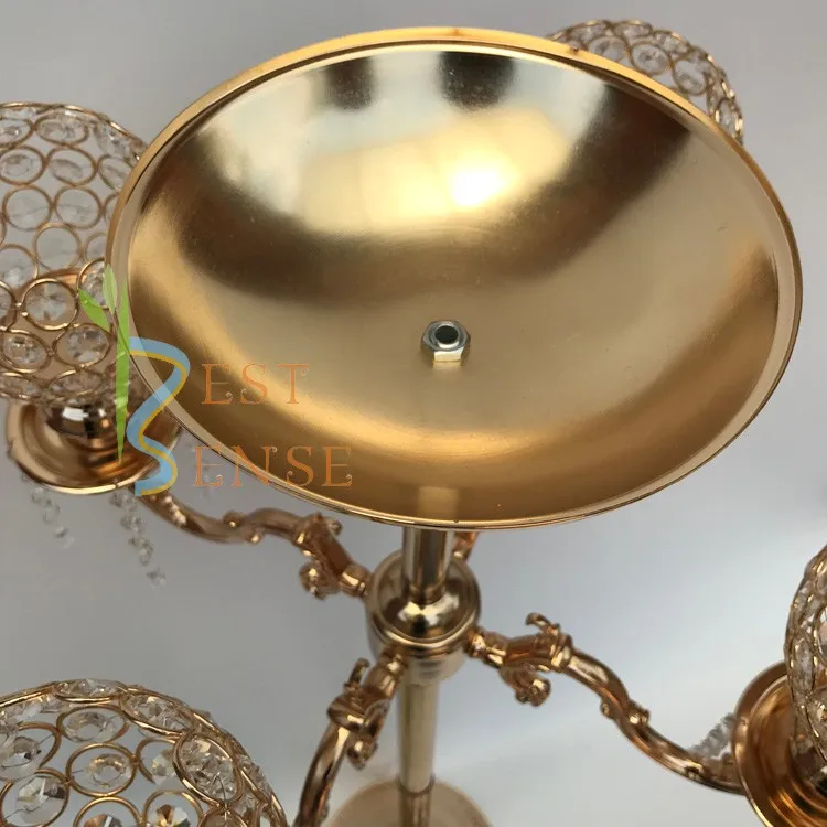 35" Crystal Candelabra With Flower Bowl Wedding Centerpiece For Wedding