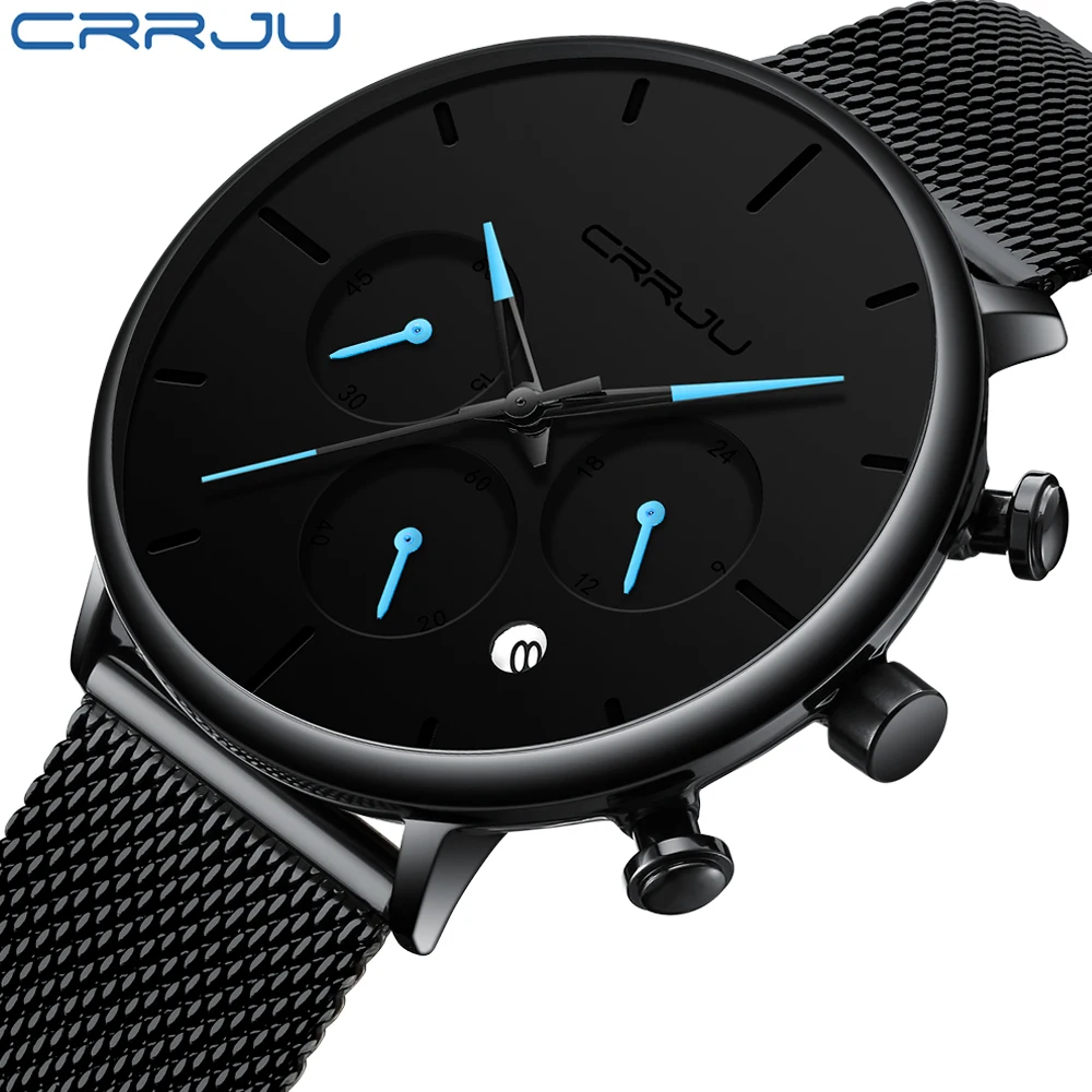 

CRRJU 2271 Top Hot Sale CRRJU Fashion Watch Men Waterproof Ultra Thin Men's Watch Unique Luxury Sport Watch