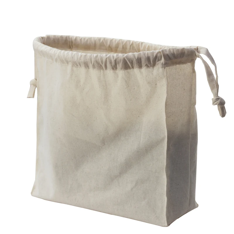 Simple blank light and breathable bulk wholesale cotton gift drawstring bag
