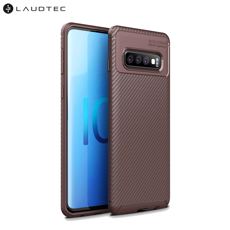 

Laudtec New Carbon Fiber TPU Case For Samsung Galaxy S10, Black;navy blue;brown